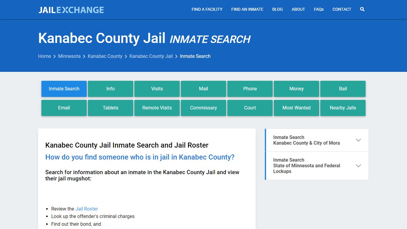 Inmate Search: Roster & Mugshots - Kanabec County Jail, MN